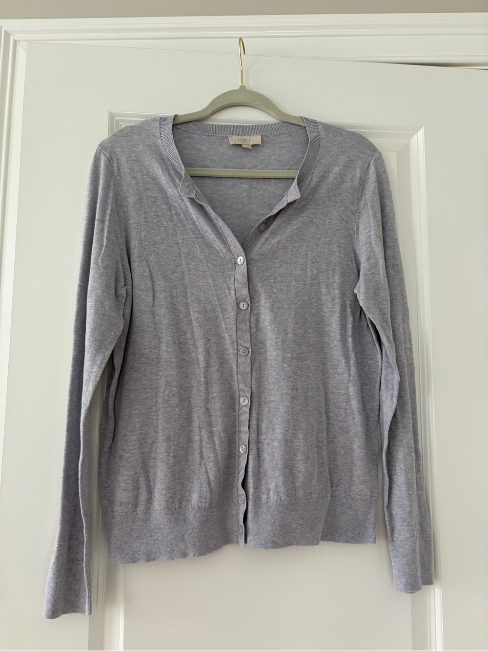 LOFT Lavender Button-Front Women's Cardigan Sweater